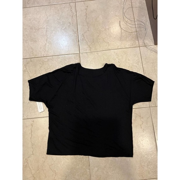 Calvin Klein Crop Top Women's S Black Short Sleeve Polka Dot Round Neck Pullover - Picture 5 of 5